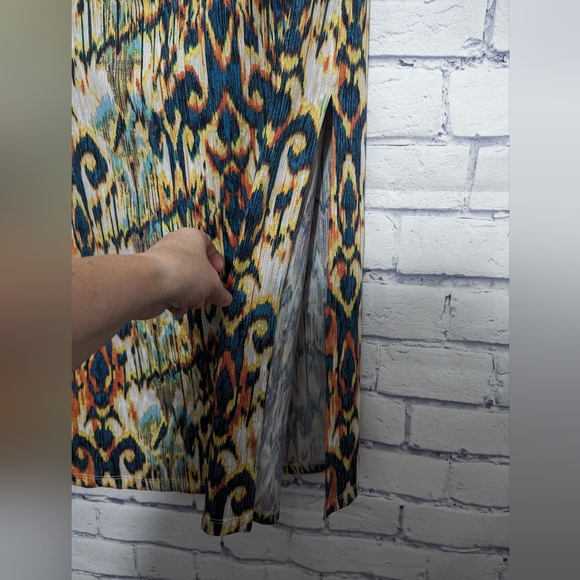 AGB Beaded Neckline Side Slit Maxi Dress Women's Size Medium - Picture 6 of 8